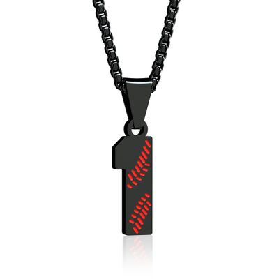 Aiyo Fashion Inspiration Baseball Jersey Number 0-99 Necklace - Stainless Steel Chain Pendant - Team Jewelry Gift for Boys Girls