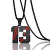 Aiyo Fashion Inspiration Baseball Jersey Number 0-99 Necklace - Stainless Steel Baseball Chain Pendant Necklace - Team Jewelry Gift for Boys & Girls view 2