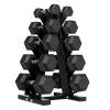 5-25LB Hex Dumbbell Set with Rack Rubber Coated Dumbbell Set with Rack 150 Pound Weight for Home Gym view 1