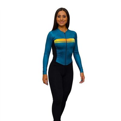 CYTSH Women's Bike Jersey Set Long Sleeve Pants Gel Jumpsuit Cycling Triathlon Sportswear Overalls (Color : 3382, Size : XXL)