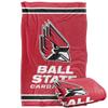 Ball State University Cardinals Blanket, 36" x 58", Primary Logo Stripes, Silky Touch Super Soft Throw view 1