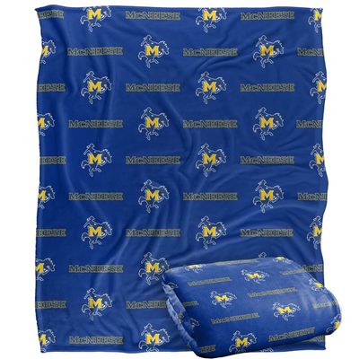 Mcneese State University Cowboy Blanket, 50" x 60", Logo Pattern, Silky Touch Super Soft Throw