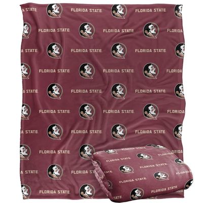 Florida State University Seminoles Blanket, 50" x 60", Logo Pattern, Silky Touch Super Soft Throw