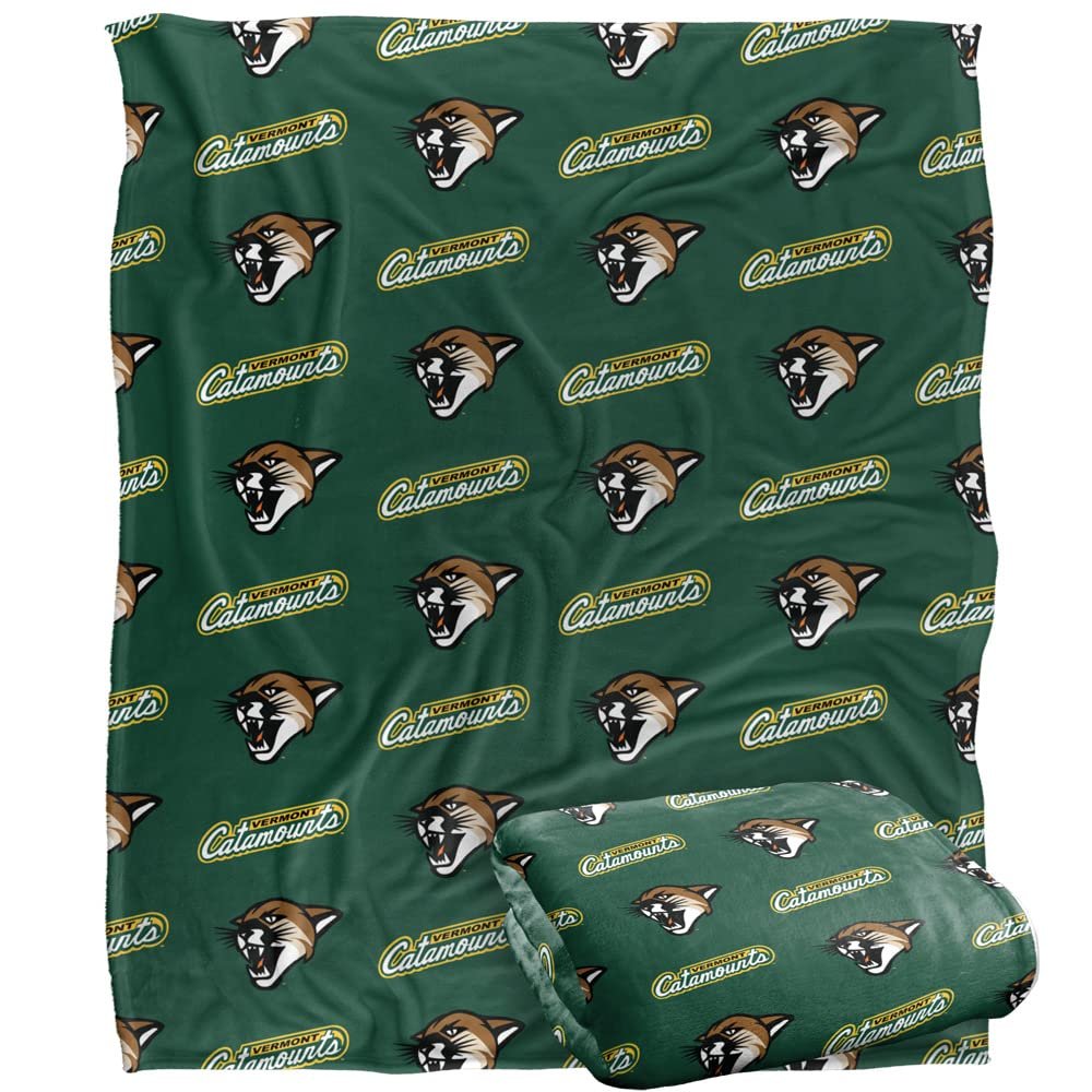 University of Vermont Catamounts Blanket, 50" x 60", Logo Pattern, Silky Touch Super Soft Throw
