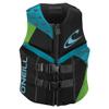 O'Neill Women's Reactor USCG Life Vest Black/Dayglo/Turquoise, 12 view 1