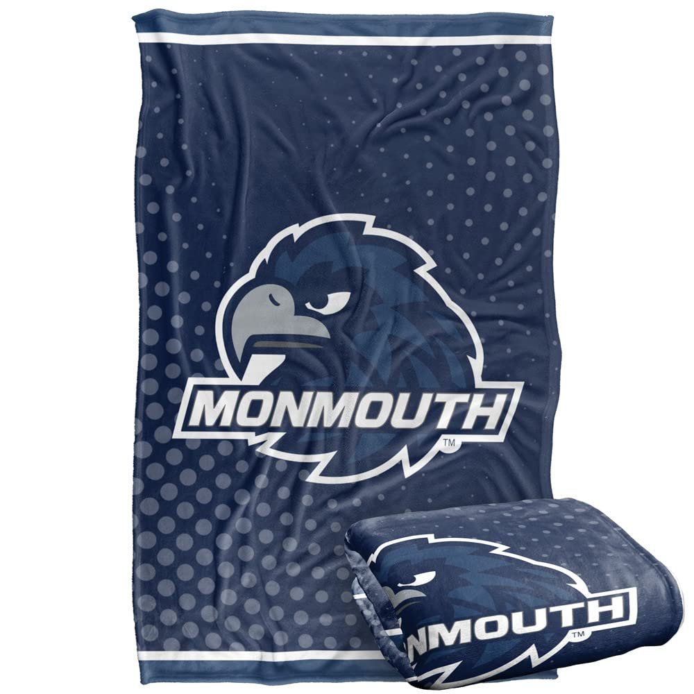 Monmouth Univeristy Hawks Blanket, 36" x 58", Logo Dots, Silky Touch Super Soft Throw