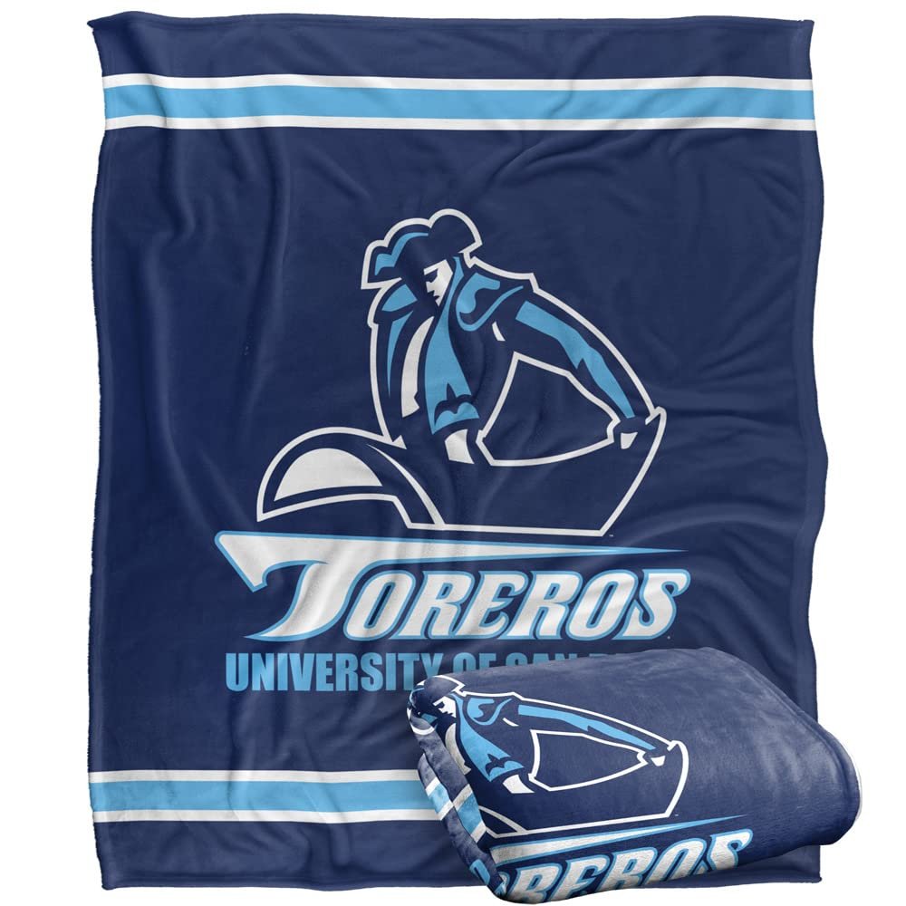 University of San Diego Toreros Blanket, 50" x 60", Primary Logo Stripes, Silky Touch Super Soft Throw