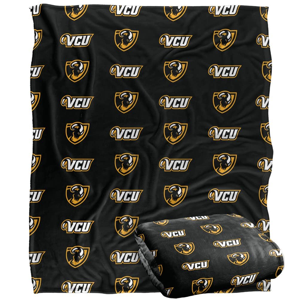 Virginia Commonwealth University Rams Blanket, 50" x 60", Logo Pattern, Silky Touch Super Soft Throw