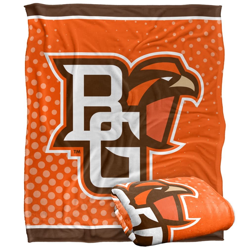 Bowling Green State University Wildcats Blanket, 50" x 60", Logo Dots, Silky Touch Super Soft Throw