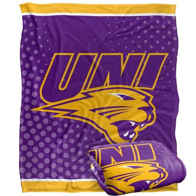 University of Northern Iowa Panthers Blanket, 50" x 60", Logo Dots, Silky Touch Super Soft Throw