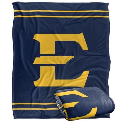East Tennessee State University Lions Blanket, 50" x 60", Primary Logo Stripes, Silky Touch Super Soft Throw