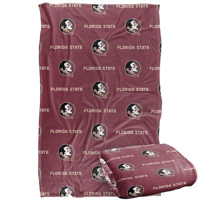 Florida State University Seminoles Blanket, 36" x 58", Logo Pattern, Silky Touch Super Soft Throw