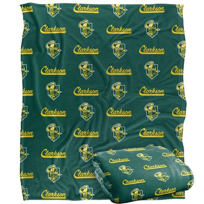 Clarkson University Golden Knights Blanket, 50" x 60", Logo Pattern, Silky Touch Super Soft Throw