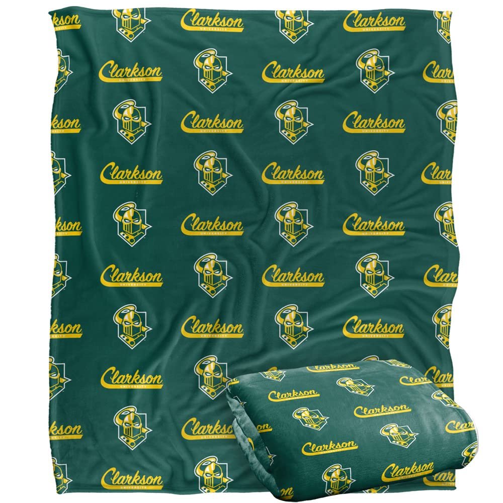 Clarkson University Golden Knights Blanket, 50" x 60", Logo Pattern, Silky Touch Super Soft Throw