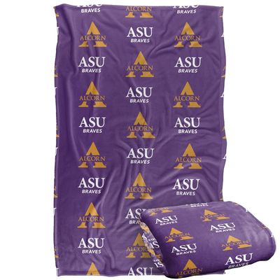 Alcorn State University Braves Blanket, 36" x 58", Logo Pattern, Silky Touch Super Soft Throw