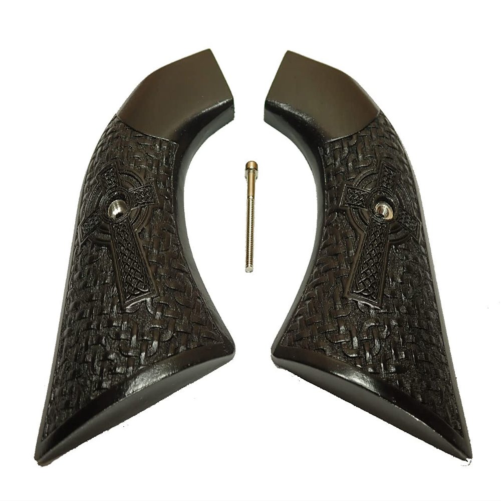 Ebony Braided Celtic Cross Ruger Super Blackhawk Grips X