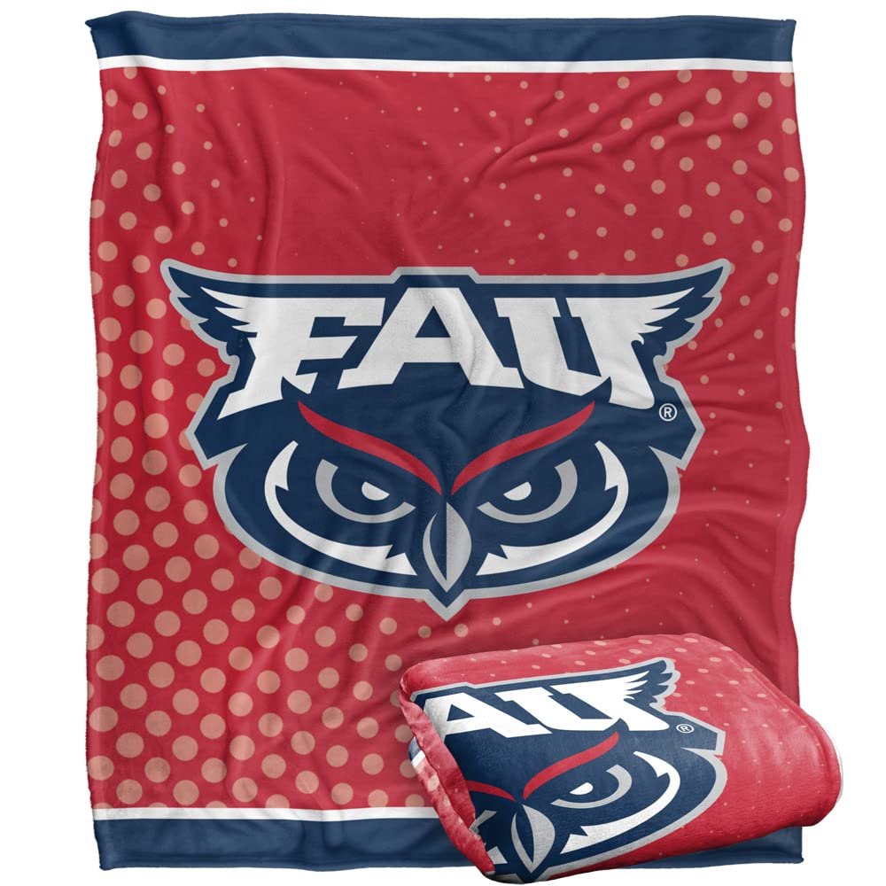 Florida Atlantic University Owls Blanket, 50" x 60", Logo Dots, Silky Touch Super Soft Throw