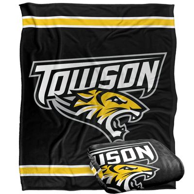 Towson University Tigers Blanket, 50" x 60", Primary Logo Stripes, Silky Touch Super Soft Throw