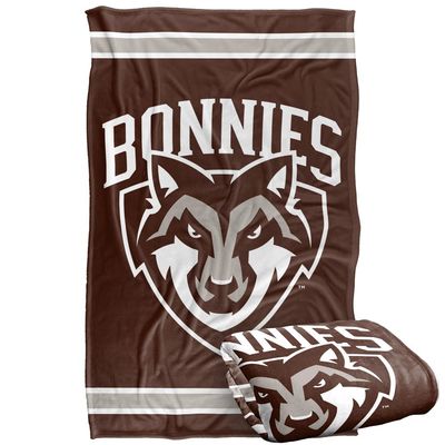 St. Bonaventure University Bonnies Blanket, 36" x 58", Primary Logo Stripes, Silky Touch Super Soft Throw