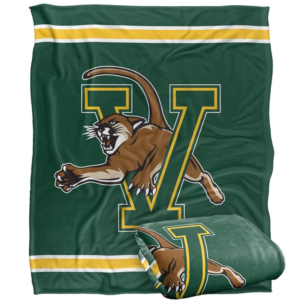 University of Vermont Catamounts Blanket, 50" x 60", Primary Logo Stripes, Silky Touch Super Soft Throw