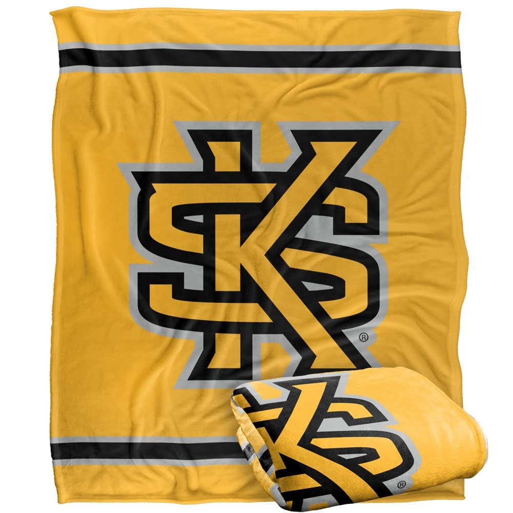 Kennesaw State University Owls Blanket, 50" x 60", Primary Logo Stripes, Silky Touch Super Soft Throw