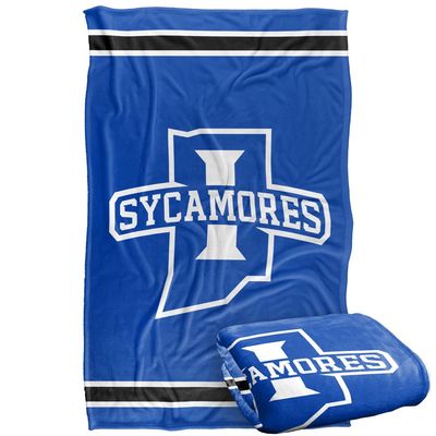 Indiana State University Sycamores Blanket, 36" x 58", Primary Logo Stripes, Silky Touch Super Soft Throw