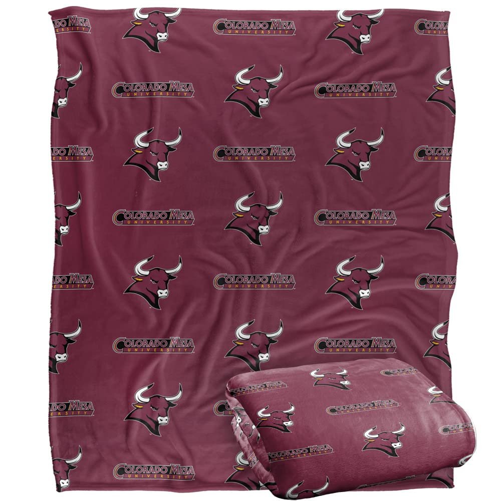 Colorado Mesa University Mavericks Blanket, 50" x 60", Logo Pattern, Silky Touch Super Soft Throw