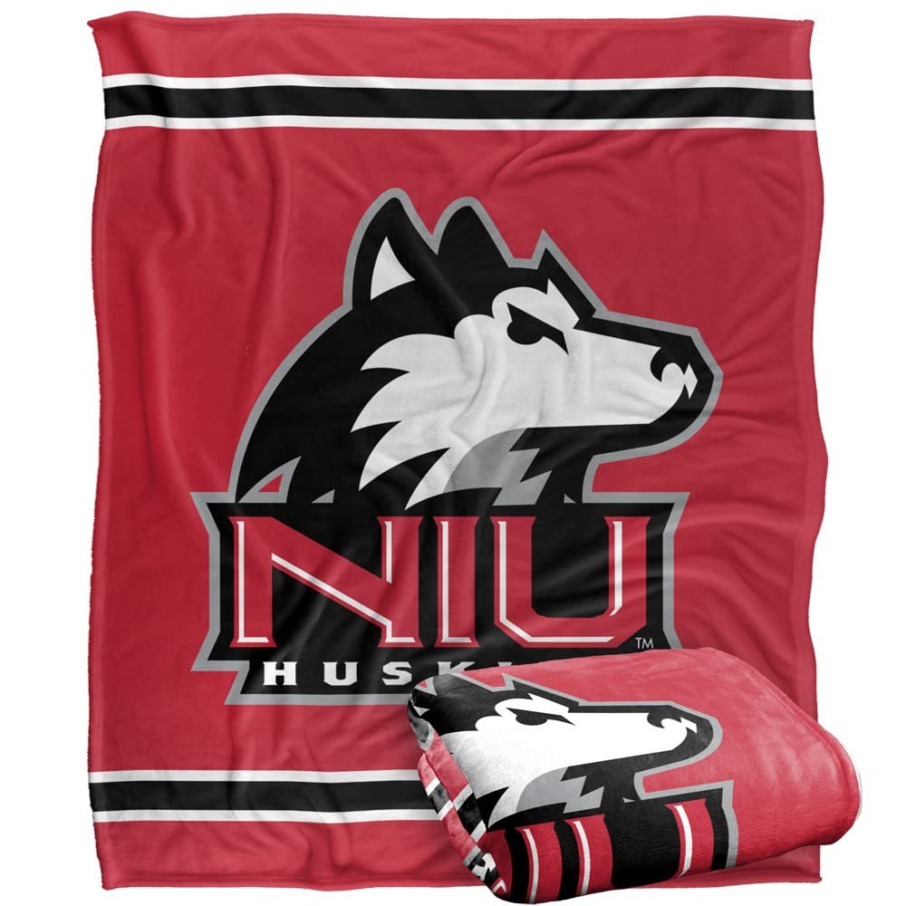 Northern Illinois University Huskies Blanket, 50" x 60", Primary Logo Stripes, Silky Touch Super Soft Throw