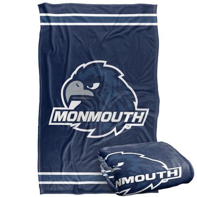 Monmouth Univeristy Hawks Blanket, 36" x 58", Primary Logo Stripes, Silky Touch Super Soft Throw