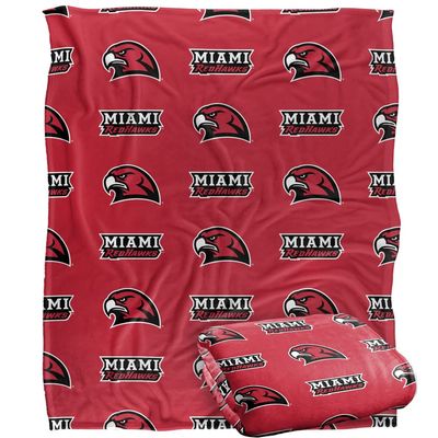 Miami University Redhawks Blanket, 50" x 60", Logo Pattern, Silky Touch Super Soft Throw