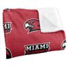 Miami University Redhawks Blanket, 50" x 60", Logo Pattern, Silky Touch Super Soft Throw view 3