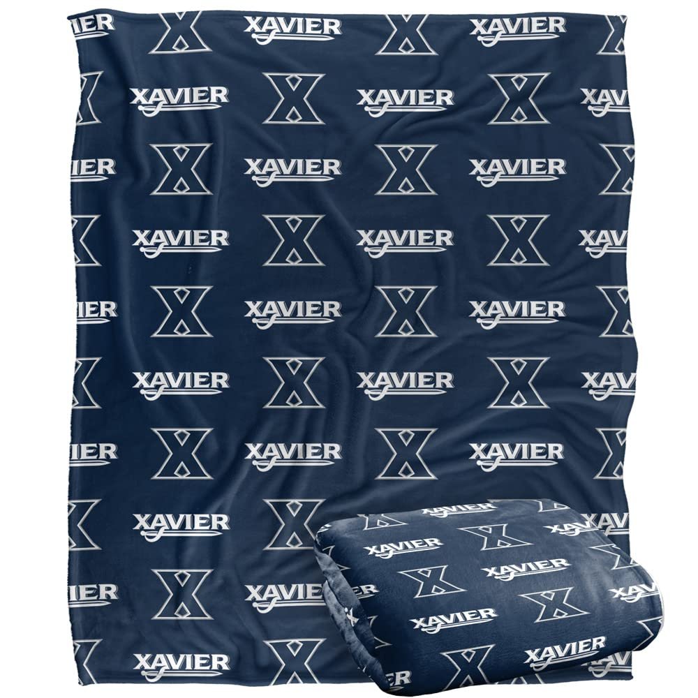 Xavier University Muskateers Blanket, 50" x 60", Logo Pattern, Silky Touch Super Soft Throw