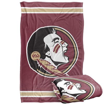 Florida State University Seminoles Blanket, 36" x 58", Primary Logo Stripes, Silky Touch Super Soft Throw