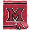 Miami University Redhawks Blanket, 50" x 60", Primary Logo Stripes, Silky Touch Super Soft Throw view 1