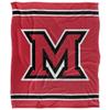 Miami University Redhawks Blanket, 50" x 60", Primary Logo Stripes, Silky Touch Super Soft Throw view 2
