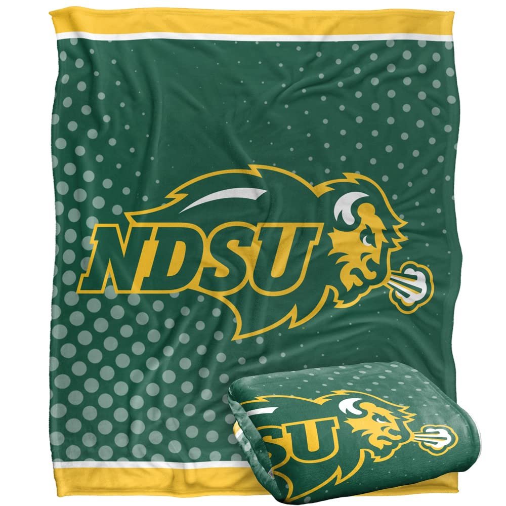 North Dakota State Univeristy Buffaloes Blanket, 50" x 60", Logo Dots, Silky Touch Super Soft Throw