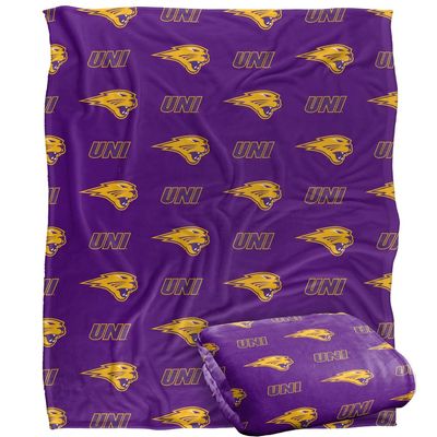 University of Northern Iowa Panthers Blanket, 50" x 60", Logo Pattern, Silky Touch Super Soft Throw