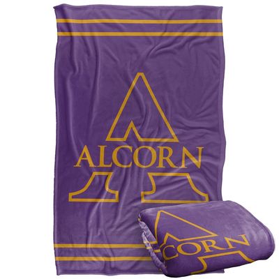 Alcorn State University Braves Blanket, 36" x 58", Primary Logo Stripes, Silky Touch Super Soft Throw