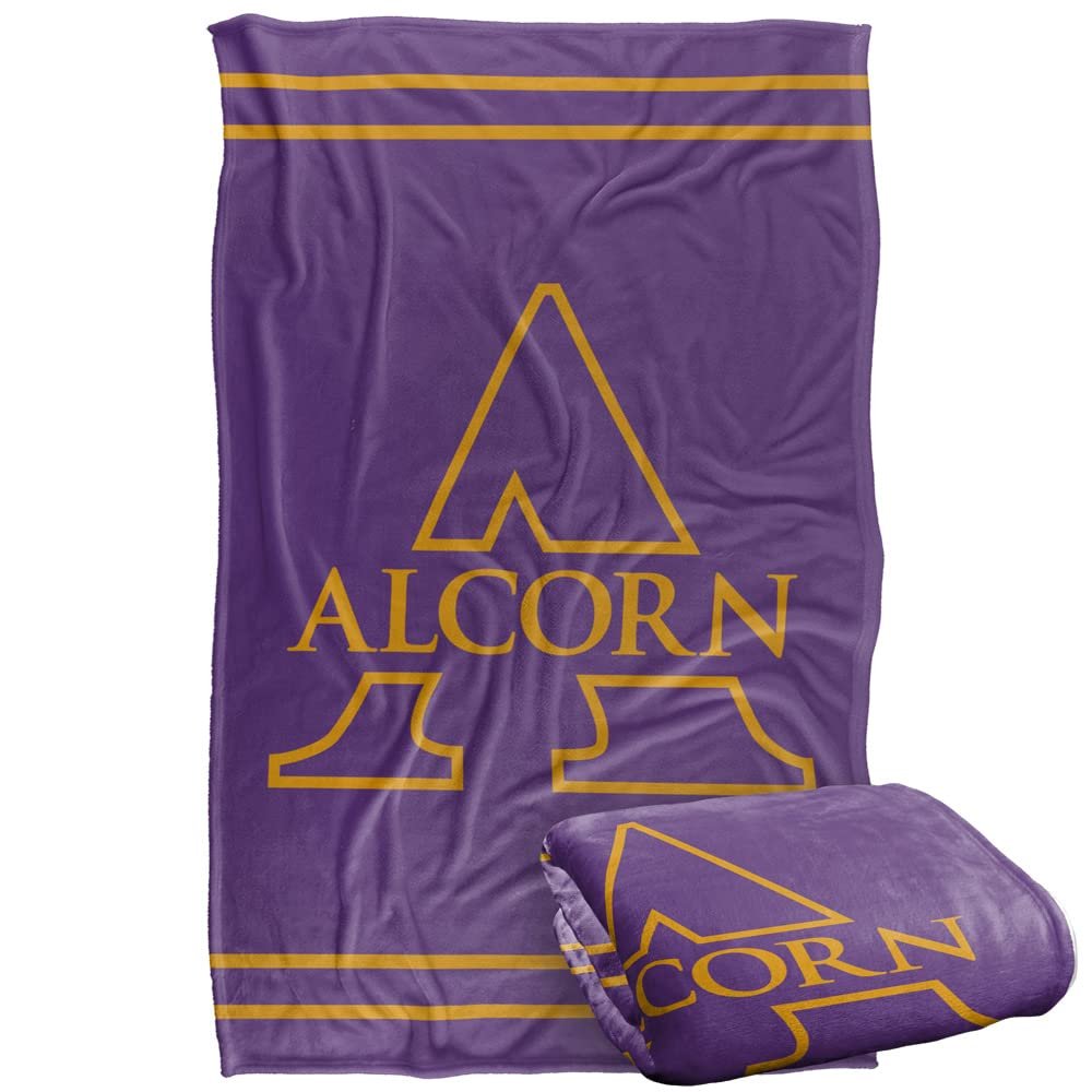Alcorn State University Braves Blanket, 36" x 58", Primary Logo Stripes, Silky Touch Super Soft Throw