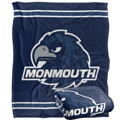 Monmouth Univeristy Hawks Blanket, 50" x 60", Primary Logo Stripes, Silky Touch Super Soft Throw