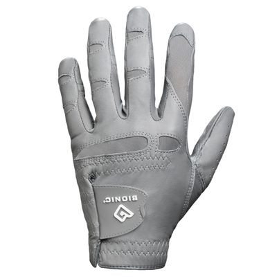 Bionic Men's StableGrip with NaturalFit 2.0 Golf Glove with Dual Expansion Thumb for Best Fit - Premium Cabretta Leather (Gray, XXX-Large, Left)