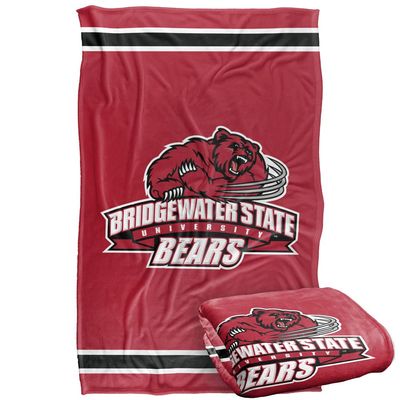 Bridgewater State Univeristy Bears Blanket, 36" x 58", Primary Logo Stripes, Silky Touch Super Soft Throw