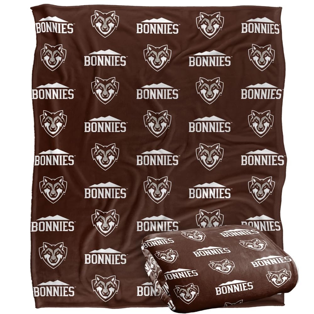 St. Bonaventure University Bonnies Blanket, 50" x 60", Logo Pattern, Silky Touch Super Soft Throw