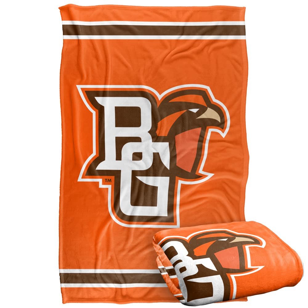Bowling Green State University Wildcats Blanket, 36" x 58", Primary Logo Stripes, Silky Touch Super Soft Throw