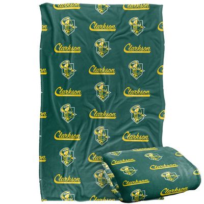 Clarkson University Golden Knights Blanket, 36" x 58", Logo Pattern, Silky Touch Super Soft Throw