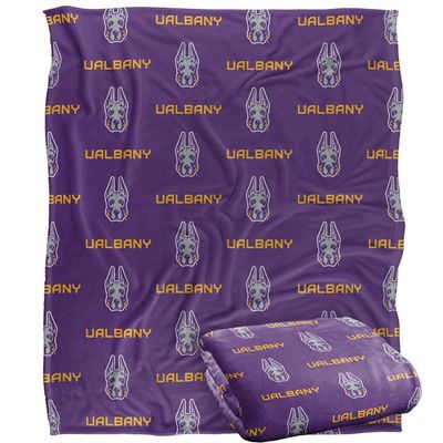 University of Albany Great Danes Blanket, 50" x 60", Logo Pattern, Silky Touch Super Soft Throw