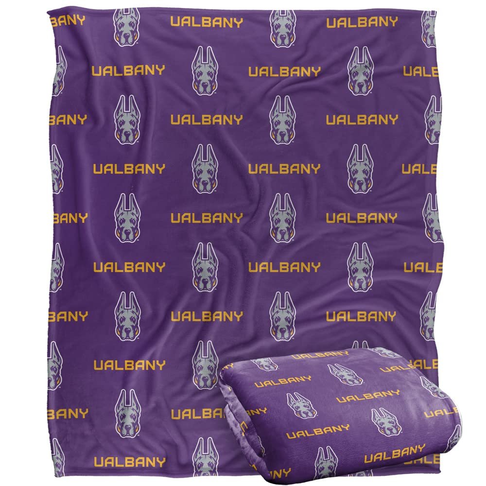 University of Albany Great Danes Blanket, 50" x 60", Logo Pattern, Silky Touch Super Soft Throw
