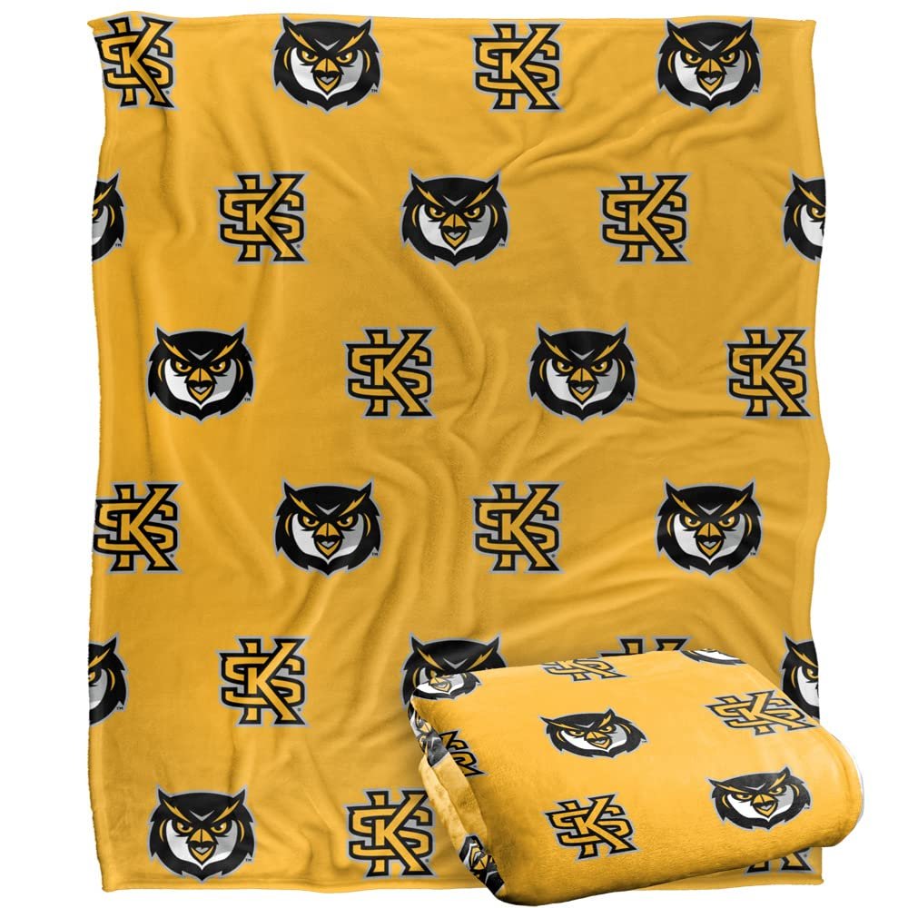 Kennesaw State University Owls Blanket, 50" x 60", Logo Pattern, Silky Touch Super Soft Throw