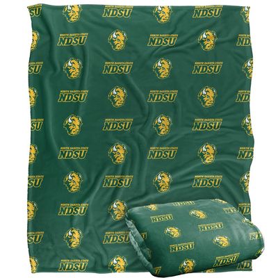 North Dakota State Univeristy Buffaloes Blanket, 50" x 60", Logo Pattern, Silky Touch Super Soft Throw
