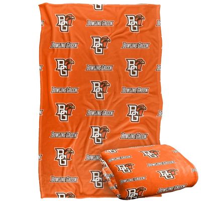Bowling Green State University Wildcats Blanket, 36" x 58", Logo Pattern, Silky Touch Super Soft Throw